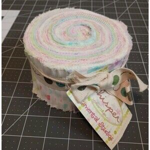 Moda Whispers Jelly Roll By Sentimental Studios Pastels Cotton Quilting Fabric